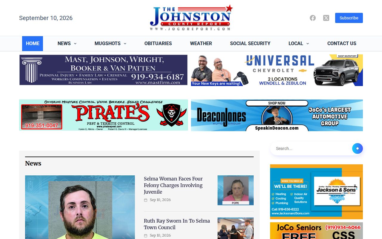 Johnston County local news site used for arrest-event context
